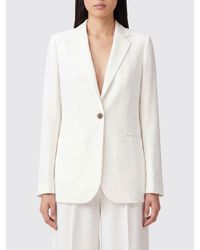 Semicouture - Single-Breasted Short Linen Blend Blazer With One-Button - Lyst
