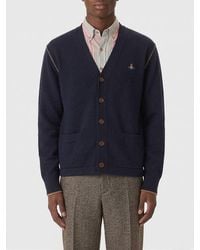 Vivienne Westwood - Merino Wool And Cashmere Cardigan With Logo - Lyst