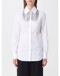 Sportmax - Slim Fit Cotton Poplin Shirt With Jewel Fringes - Lyst