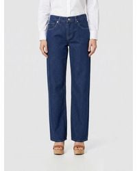 7 For All Mankind - Low Straight Denim Jeans - Lyst