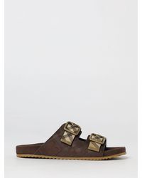 Burberry - Check Embossed Suede Sandal - Lyst