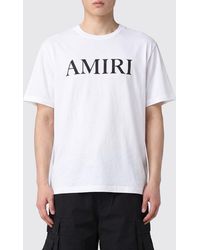 Amiri - Crewneck Cotton T-Shirt With Contrasting Printed Logo - Lyst
