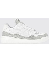 Philipp Plein - Leather And Rubber Rhinestone Sneakers - Lyst