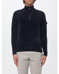 Peuterey - Chenille Velvet Turtleneck Jumper With Half-Zip And Dropped Shoulders - Lyst