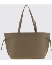 Furla - Ava Grained Leather Shoulder Bag With Metal Logo - Lyst