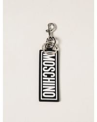 Moschino - Leather Key Ring With Logo - Lyst