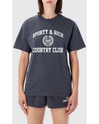 Sporty & Rich - Sporty &Amp Rich Slim Fit Cotton T-Shirt With College Slogan Print - Lyst