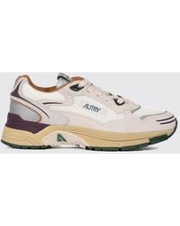 Autry - Hyperway Two-Tone Leather And Mesh Sneakers With Cut-Out Logo - Lyst