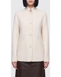 Aspesi - Single-Breasted Wool Short Coat With Mandarin Collar - Lyst