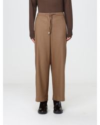Max Mara - Wide-Leg Pure Wool Trousers With Drawstring Waist - Lyst