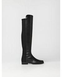 Stuart Weitzman - 5050 Boot In Leather And Stretch Fabric - Lyst