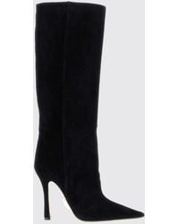 Gucci - Naomi Suede Knee-High Boots With Stiletto Heel - Lyst