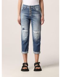 Dondup Ripped Jeans In Washed Denim - Blue
