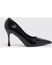 Twentyfourhaitch - Patent Faux Leather Stiletto Pumps With Almond Toe - Lyst
