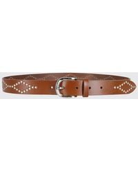 Isabel Marant - Liliana Leather Belt With Diamond Studs - Lyst