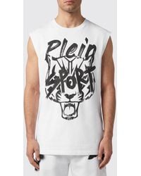 Philipp Plein - Cotton Tank Top With Contrasting Graphic Logo Print - Lyst