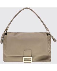 Fendi - Baguette Large Lambskin Nappa Shoulder Bag With Ff Monogram - Lyst