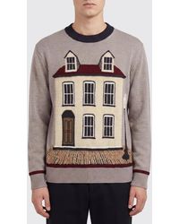 Junya Watanabe - Pull À Col Ras Du Cou En Mélange De Soie Et Laine À Imprimé Graphique - Lyst