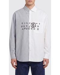 MM6 by Maison Margiela - Cotton Shirt With A Patchwork Design And Hybrid Collar - Lyst