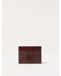 Etro - Credit Card Holder In Paisley Coated Cotton With Embroidered Logo - Lyst