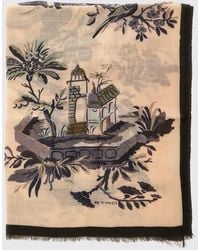 Etro - Wool And Cashmere Blend Scarf With Graphic Pattern And Jacquard Logo - Lyst