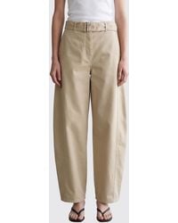 Magda Butrym - Wide-Leg Baggy Cotton Pants With An Adjustable Belt - Lyst