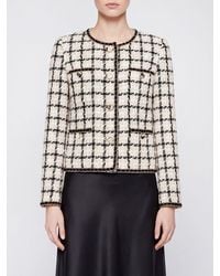 Twinset - Check Bouclé Cropped Blazer With A Single-Breasted Fastening - Lyst