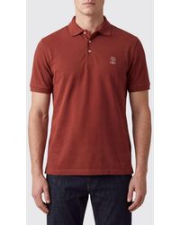 Brunello Cucinelli - Short-Sleeved Cotton Polo With Embroidered Logo - Lyst