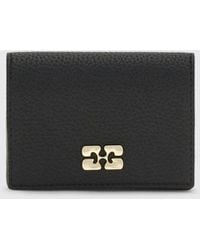 Ganni - Butterfly Logo Recycled Leather Flap Wallet - Lyst