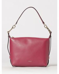 Furla - Tonie Grained Leather Shoulder Bag By With Removable Strap - Lyst