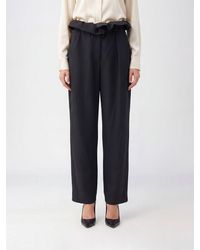 KHAITE - Straight Merino Wool Trousers With Ruched Waist And Back Closure - Lyst
