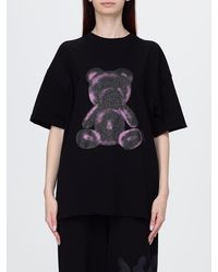 DISCLAIMER - Oversized Cotton T-Shirt With Teddy Bear Print And Crew Neck - Lyst