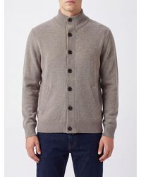 Brioni - High-Neck Pure Cashmere Cardigan With Button Closure - Lyst