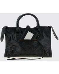 Balenciaga - Le City Small Arena Leather Handbag With Studs And Shoulder Strap - Lyst