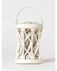 Coccinelle - Koi Mesh Leather And Cotton Canvas Bag - Lyst