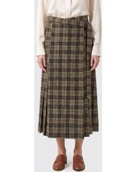Brunello Cucinelli - High-Waisted Check Wool Blend Midi Wrap Skirt - Lyst