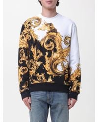 Versace Jeans Couture - Cotton Crewneck Sweatshirt With Baroque Print - Lyst