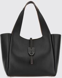 Hogan - Calfskin Shoulder Bag With Double Handle And Inner Pouch - Lyst