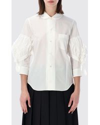Comme des Garçons - Comme Des Gar&Ccedil	Ons Relaxed-Fit Cotton Shirt With Peter Pan Collar And Balloon Sleeves - Lyst