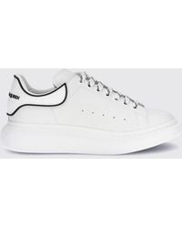 McQueen - Oversize Calf Leather Sneakers With Rear Logo And Chunky Sole - Lyst