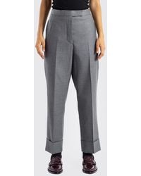 Thom Browne - Straight-Leg Cuffed Wool Tailored Trousers - Lyst