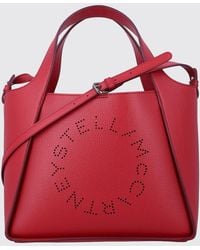 Stella McCartney - Faux Leather Handbag With Perforated Logo And Strap - Lyst