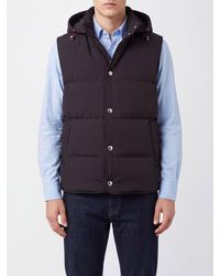 Eleventy - Chaleco Acolchado En Mezcla De Lana Con Capucha Y Cuello Alto - Lyst