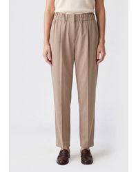 Brunello Cucinelli - Slim Fit Stretch Cotton Trousers - Lyst