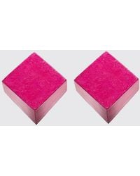 Monies - Diamond-Shaped Acacia Wood And Clip-On Earrings - Lyst