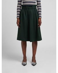 Marni - A-Line Polyester Midi Skirt With Rear Zip Closure - Lyst