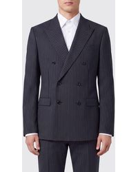Dolce & Gabbana - Dolce &Amp Gabbana Pinstriped Double-Breasted Virgin Wool Blazer With Peak Lapels - Lyst