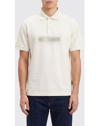 Palm Angels - Cotton Polo Shirt With Ribbed Collar And Contrasting Logo - Lyst