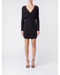 Saint Laurent - Cupro Mini Sheath Dress With Draped Waist - Lyst