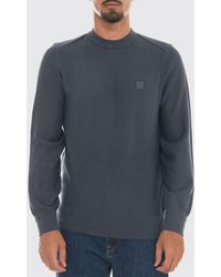 BOSS - Cotton And Cashmere Crewneck Jumper With Tone-On-Tone Logo - Lyst
